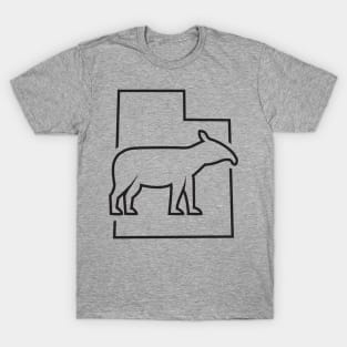 Utah Horse - Tapir  (black outline) T-Shirt